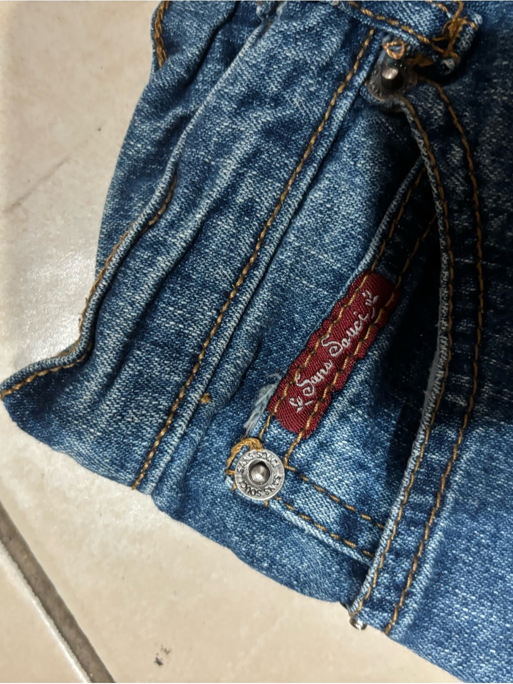 Embellished Flare Jeans - Blue Denim - Picture 4 of 6